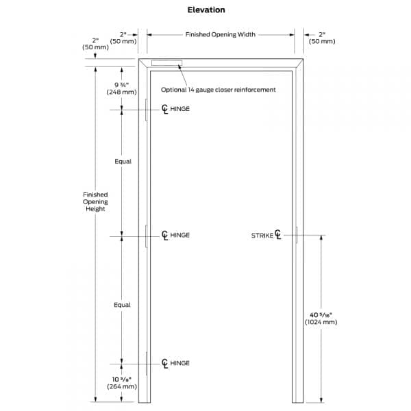 KD - Knocked Down Hollow Metal Drywall Frame, 16 Ga. Steel Frame